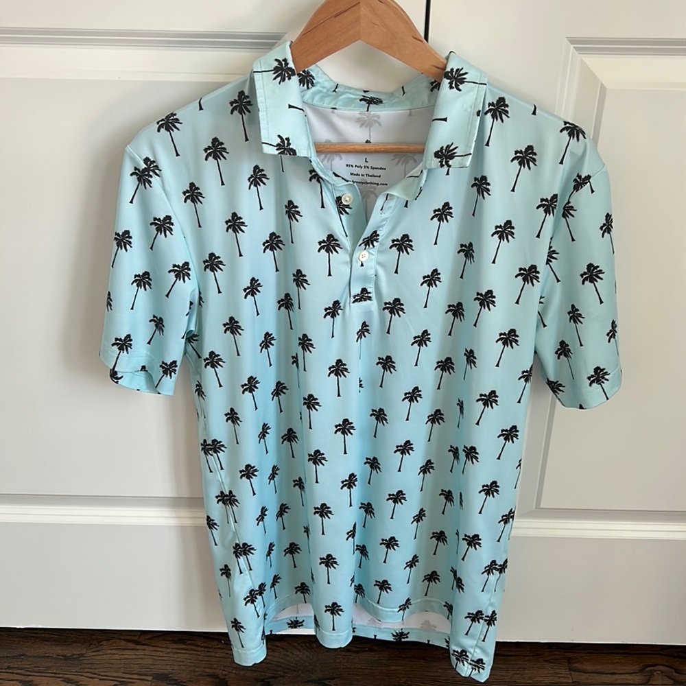 Breasy Palm Tree Golf Shirt